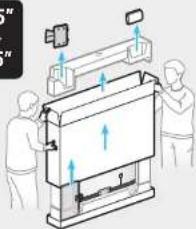 Diagram illustrating a mechanical or electrical assembly with labeled components and directional arrows, showing two people observing the structure.