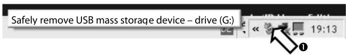 Safely remove USB mass storage device – drive (G:) 19:13