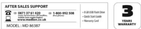 MEDION LIFE P89064 (MD 86387) - Please note: - 2