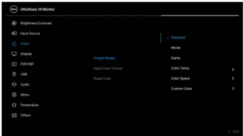 DELL U3824DW - Preset Modes (Esiasetetut tilat) - 1