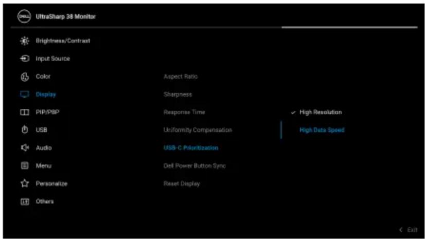 DELL U3824DW - USB-C Prioritization (USB-C- priorisointi) - 1