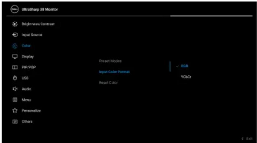 DELL U3824DW - Input Color Format (Tulovärin muoto) - 1