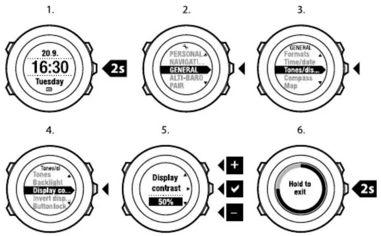 SUUNTO Ambit2 S HR - Adjusting display contrast - 1