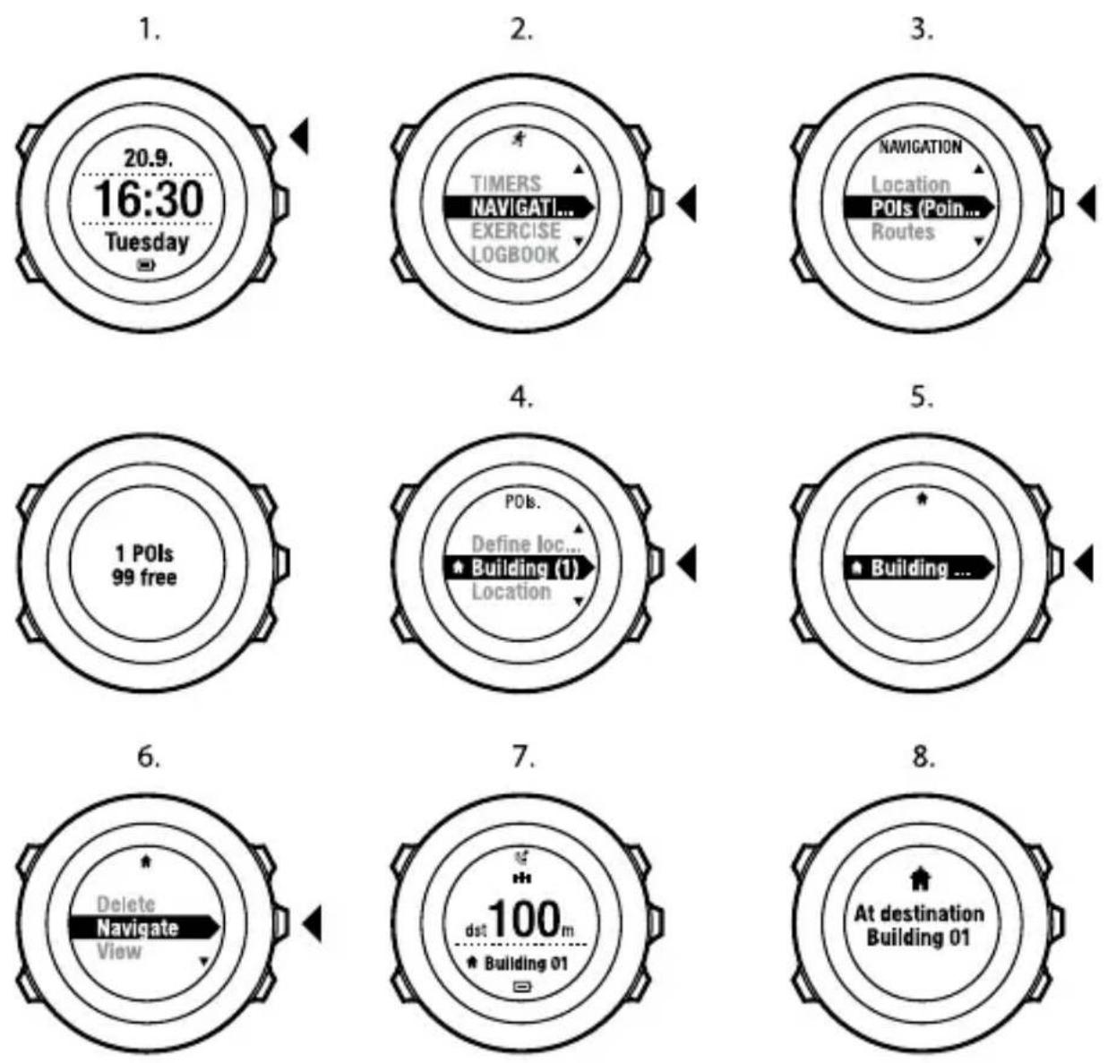 SUUNTO Ambit2 S HR - Navigating to a point of interest (POI) - 2
