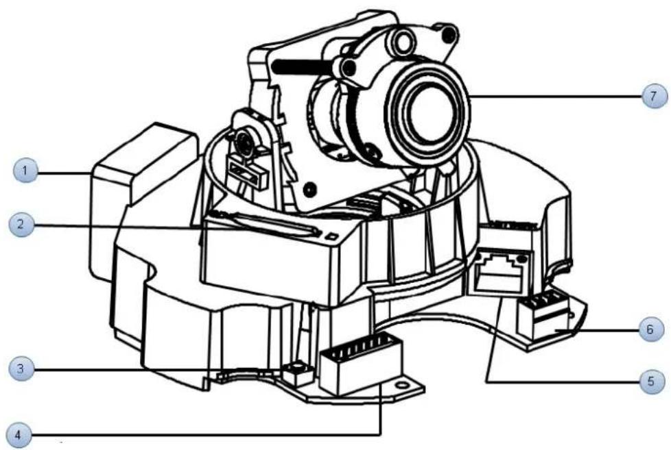 Technical diagram of a mechanical device with numbered components for identification