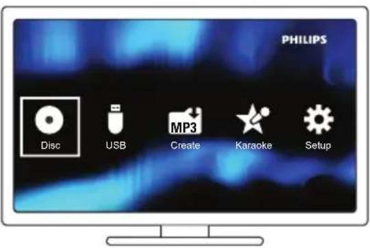 PHILIPS Disc USB MP3 Create Karaoke Setup