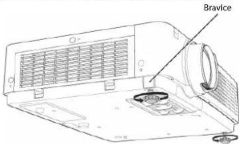 PANASONIC PT-VW330E - Podešavanje prednjih podesivih nožica - 1