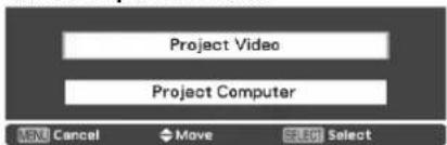 PANASONIC PT-VW330E - Video/Computer selection - 1