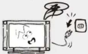 Cartoon illustration showing a person reacting to a TV screen with a musical note, while another person is shouting into a megaphone.