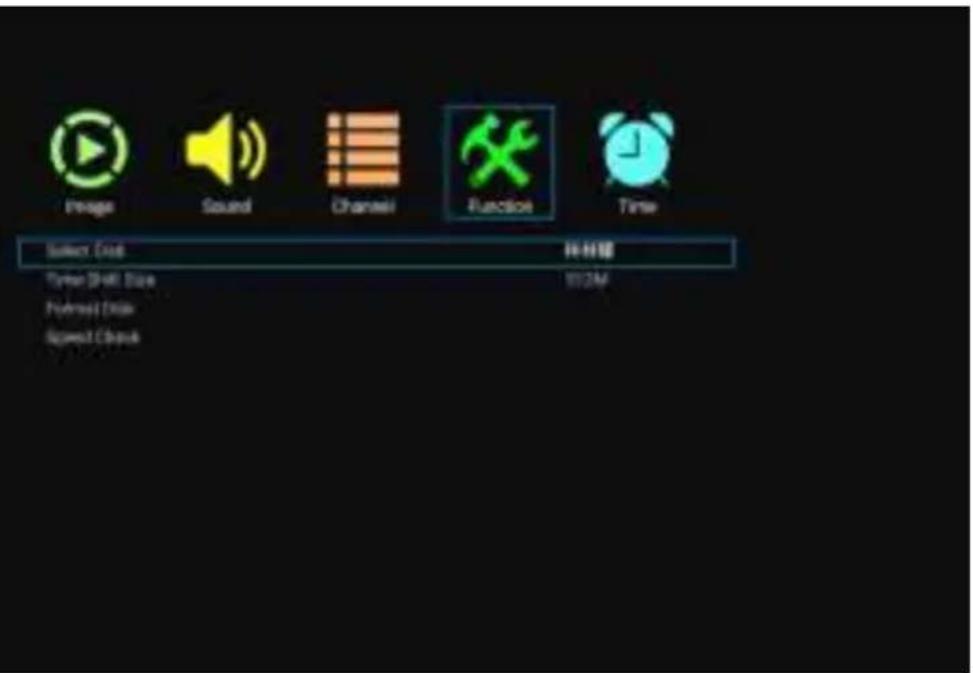 Image Sound Channel Function Time Select Drive 转HIB Turn Shift Size 102M Forward Drive Reset Check