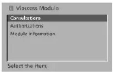 Viaccess Module Consultators Authorizations Module information Select the item.