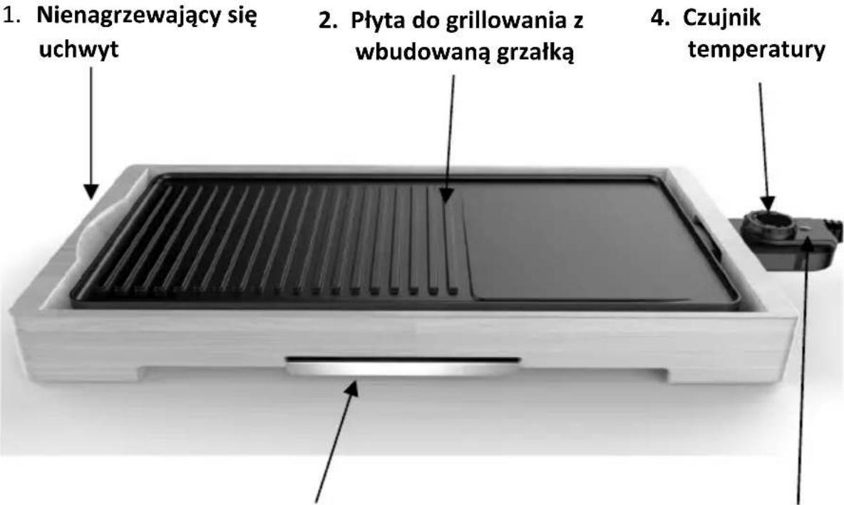 Vivax EG-2550BS - Nazwy części grilla i jego akcesoriów - 1