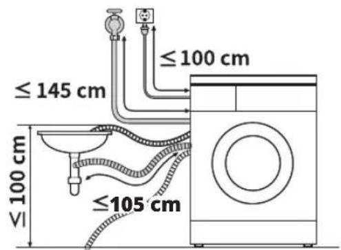 LG F2WT4S6AIDD - Монтиране на маркуча за изходяща вода - 1