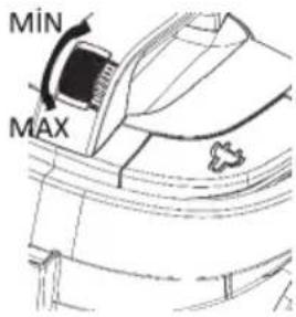 VOX MX 2002 - Adjusting the suction power (On power adjustable models) - 1