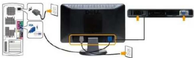 DELL IN1910N - Connecting the blue VGA cable - 1