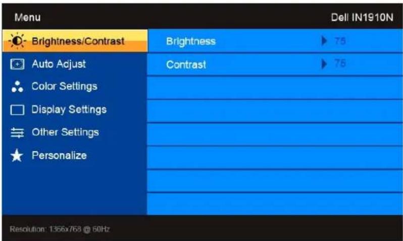 DELL IN1910N - Using the On-Screen Display (OSD) Menu - 2