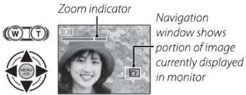 Zoom indicator Navigation window shows portion of image currently displayed in monitor