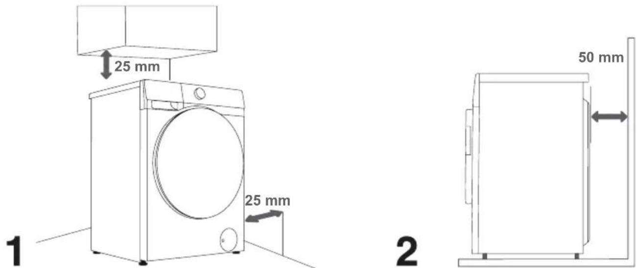 HISENSE WF5I9043BBFS - RAZMACI PRI POSTAVLJANJU - 1