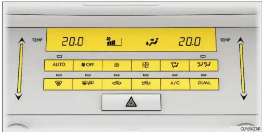 TEMP 20.0 20.0 TEMP AUTO OFF A/C DUAL CLY61AZ141