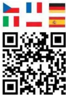 Two QR codes: one with national flags (Philippines, France, Germany) above and one with a red-and-white flag on the right.