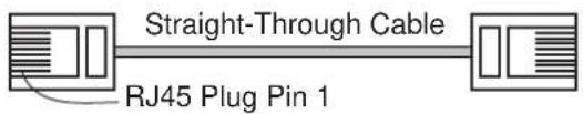 Straight-Through Cable RJ45 Plug Pin 1