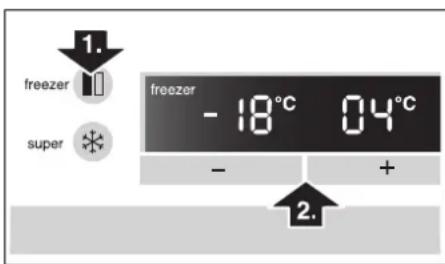 freezer super 1. freezer - 18°C 04°C - + 2.