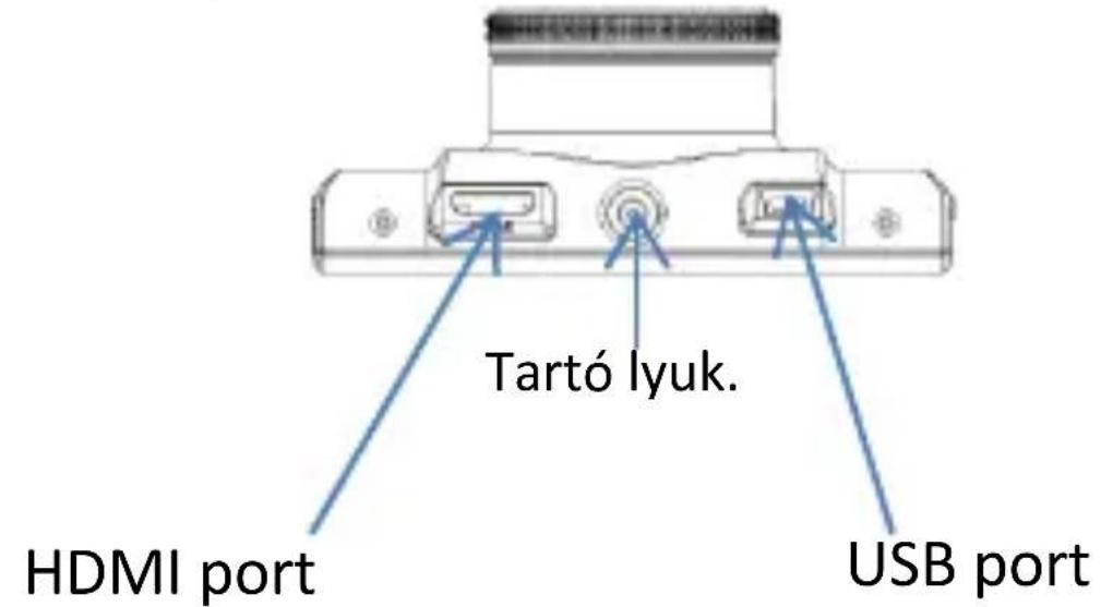 Tartó lyuk. HDMI port USB port