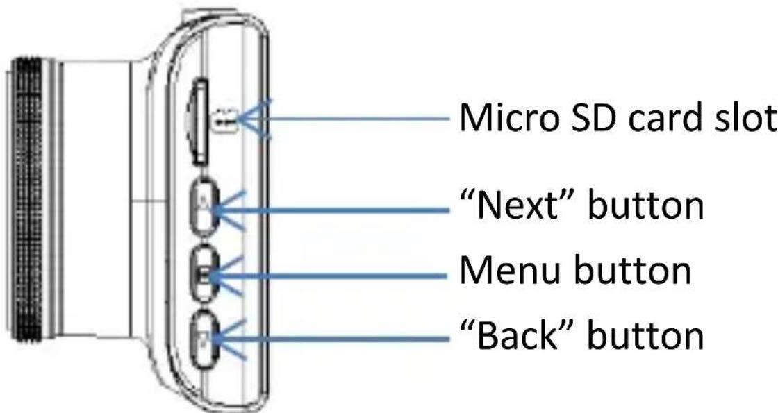 Micro SD card slot "Next" button Menu button "Back" button