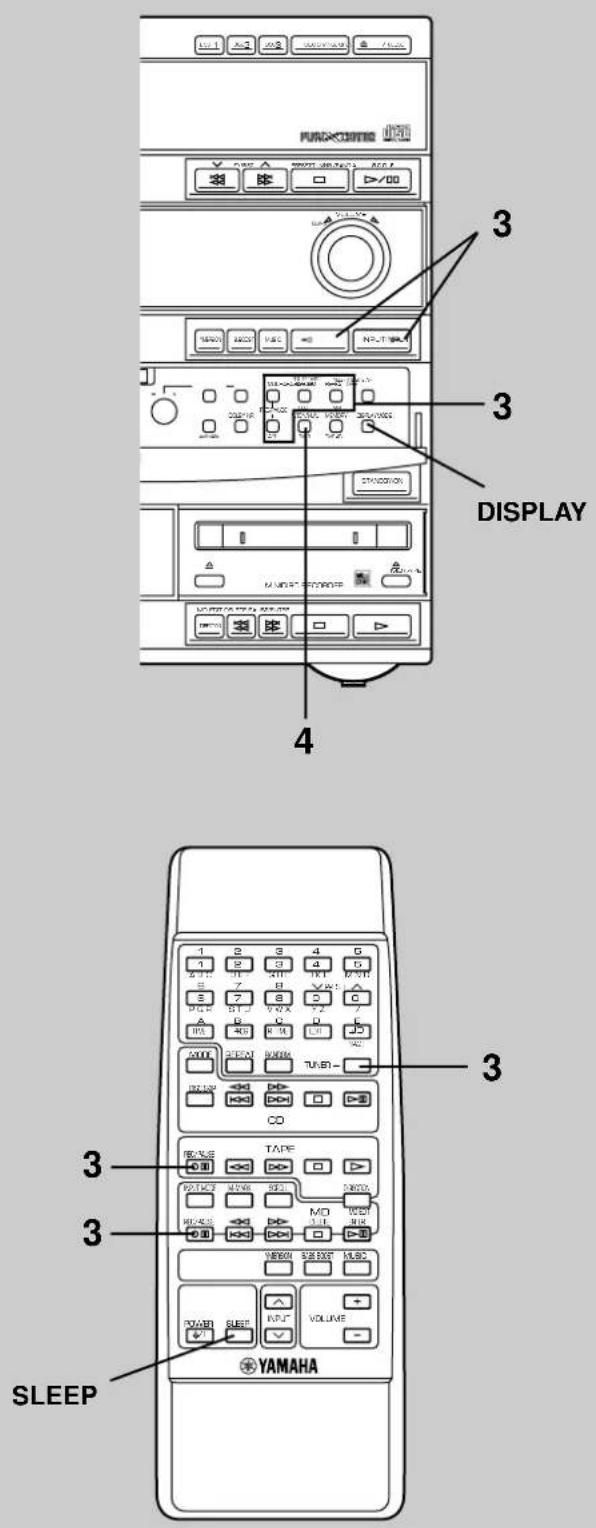 3 DISPLAY 4 3 SLEEP YAMAHA