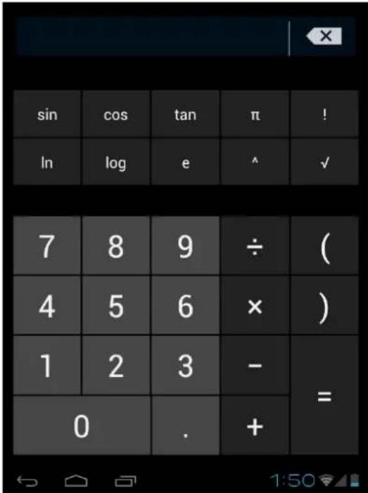 sin cos tan π ! In log e ^ √ 7 8 9 ÷ ( 4 5 6 × ) 1 2 3 - = 0 . +