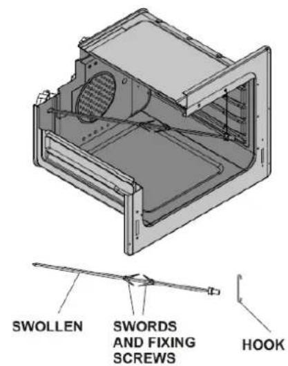 SWOLLEN SWORDS AND FIXING SCREWS HOOK