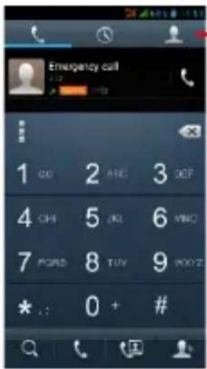 Emergency call 1 00 2 ARE 3 DEF 4 CHI 5 OK 6 VNO 7 POSB 8 TUY 9 VOYZ * : 0 + # Q X Y Z