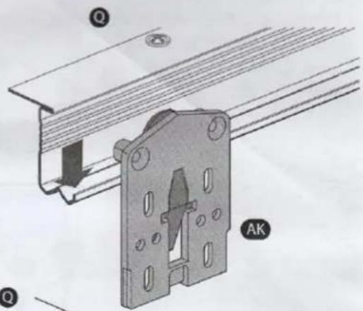 Technical diagram showing a mechanical assembly with labeled components and directional arrows