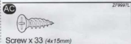 AC ZF9997L Screw x 33 (4x15mm)