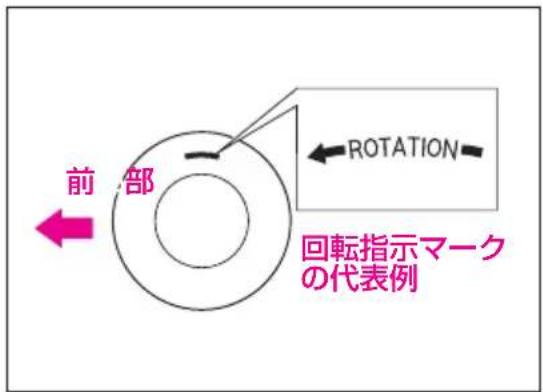 前部 ROTATION 回転指示マークの代表例