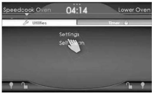 Speedcock Oven 04:14 Lower Oven Utilities Timer Settings Self-Home