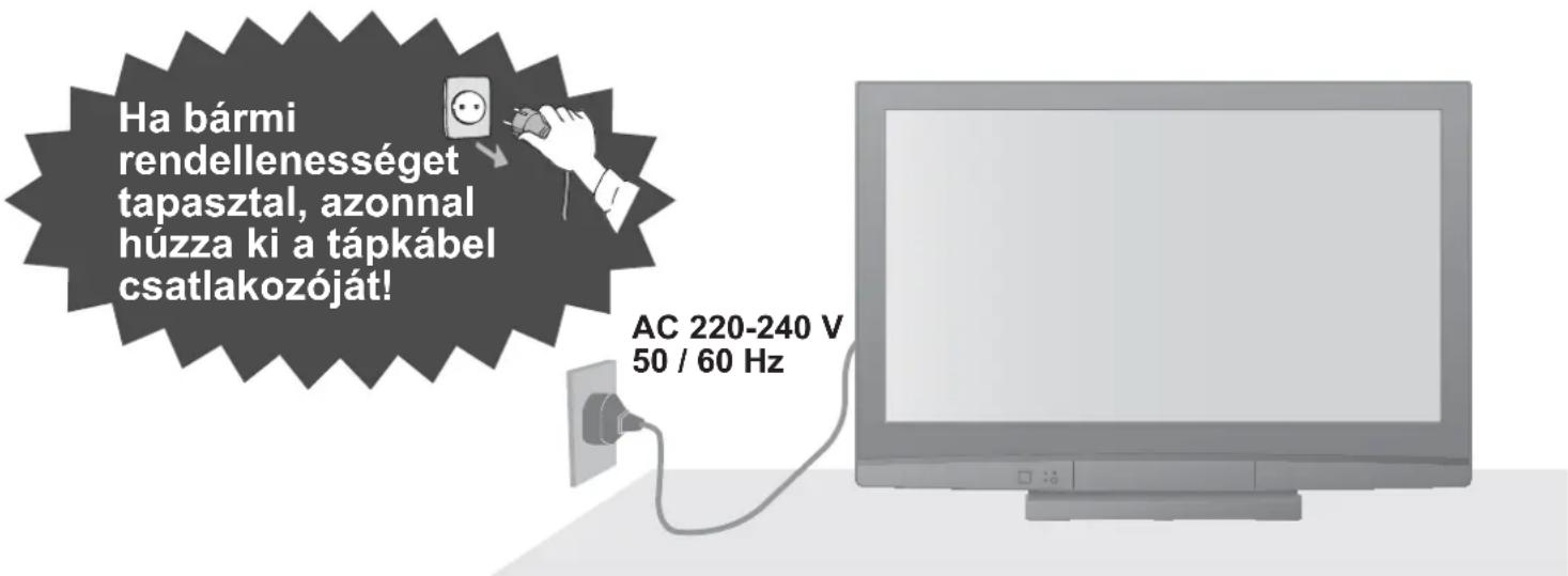 PANASONIC TH-42PZ8EA - A hálózati csatlakozódugó és -kábel kezelése - 1