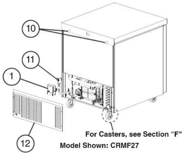 Hoshizaki CRMR60 - CRMR27 and CRMF27 Undercounter, Worktop, and Prep Table - 2