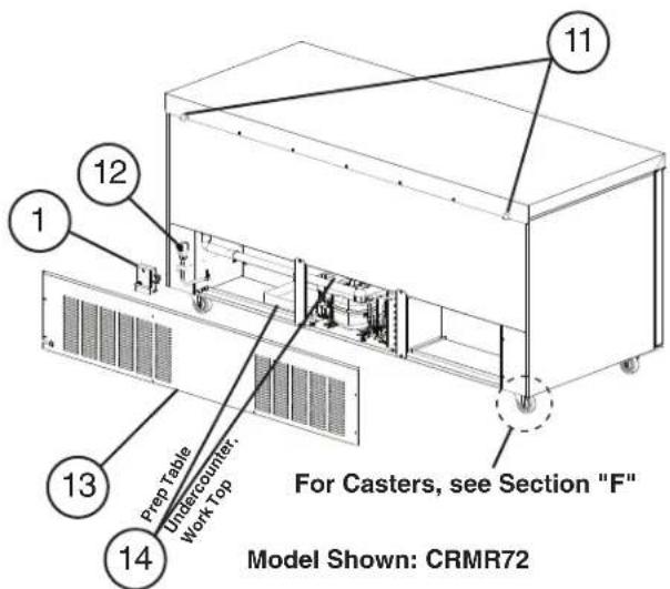 Hoshizaki CRMR60 - CRMR72 Undercounter, Worktop, and Prep Table - 2