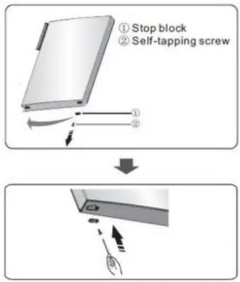 ① Stop block ② Self-tapping screw
