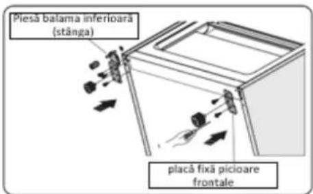 Piesă balama inferioara (stânga) placă fixă picioare frontale