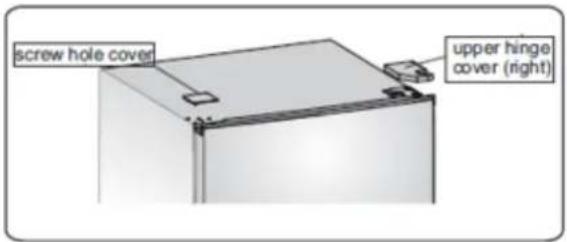 screw hole cover upper hinge cover (right)