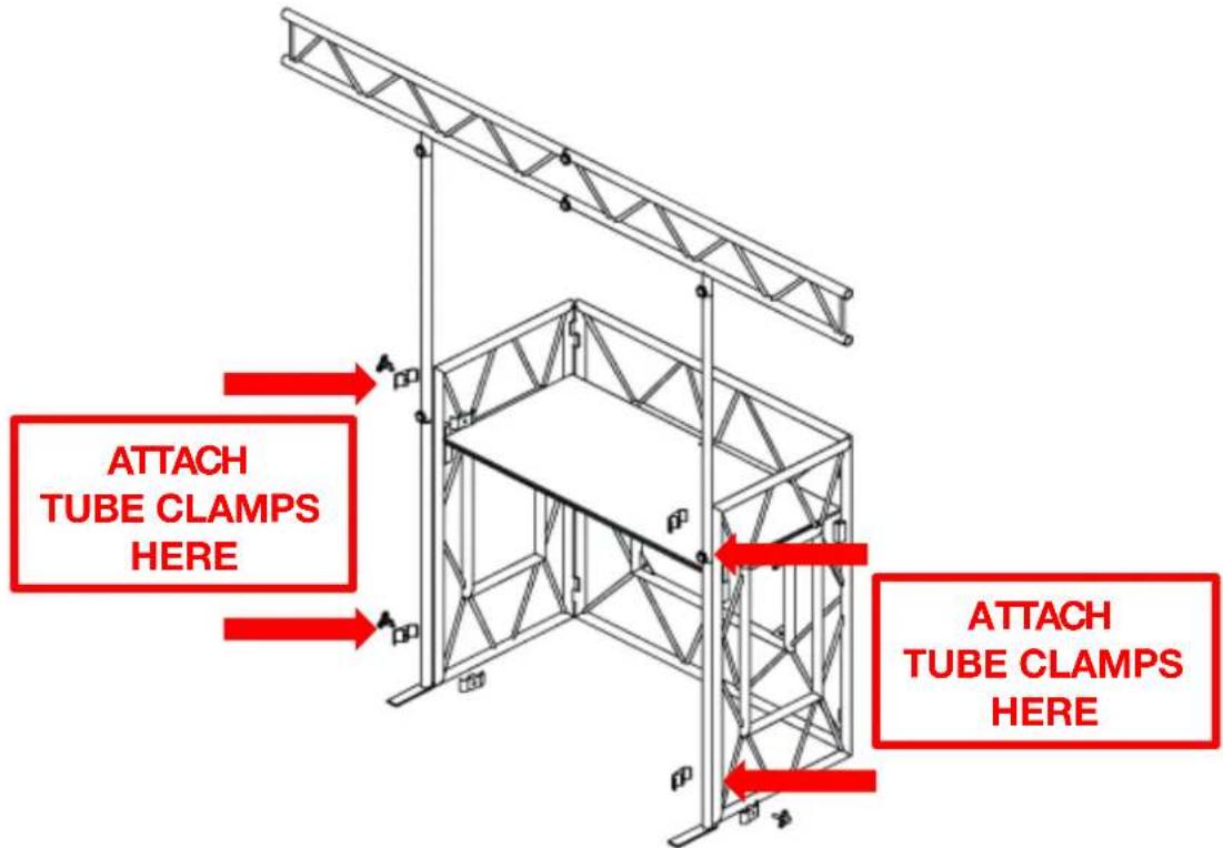 ATTACH TUBE CLAMPS HERE ATTACH TUBE CLAMPS HERE