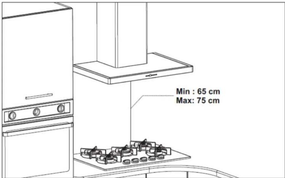 Min : 65 cm Max: 75 cm