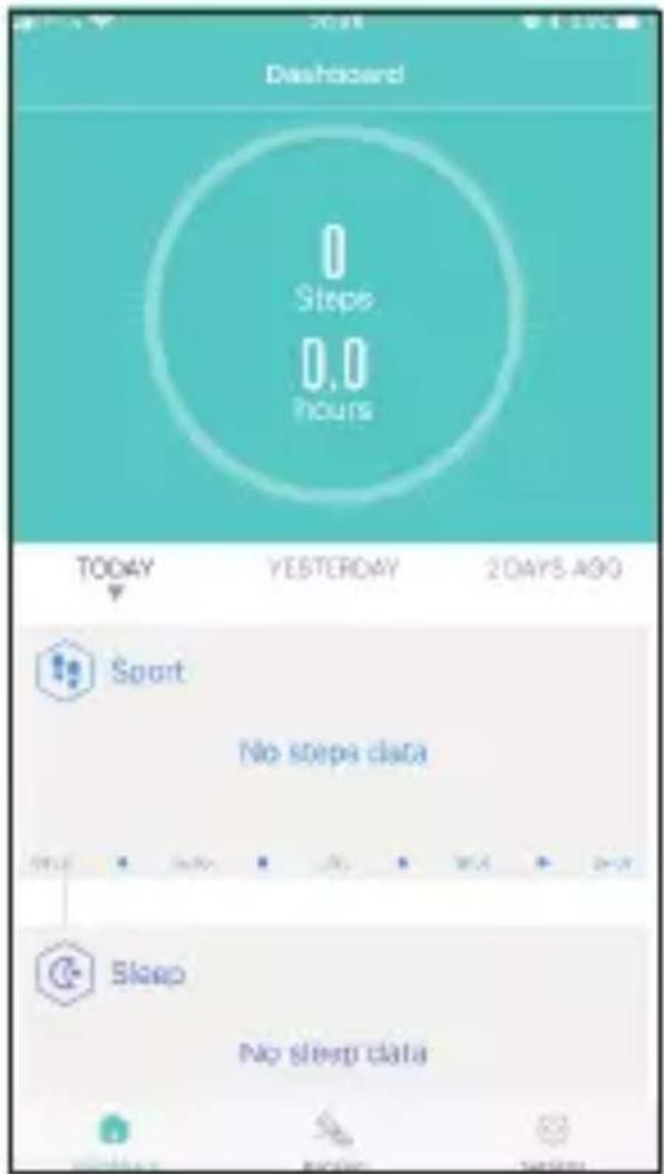 Dashboard Steps 0.0 Hours TODAY YESTERDAY 2015-09 Sport No steps data Sleep No sleep data