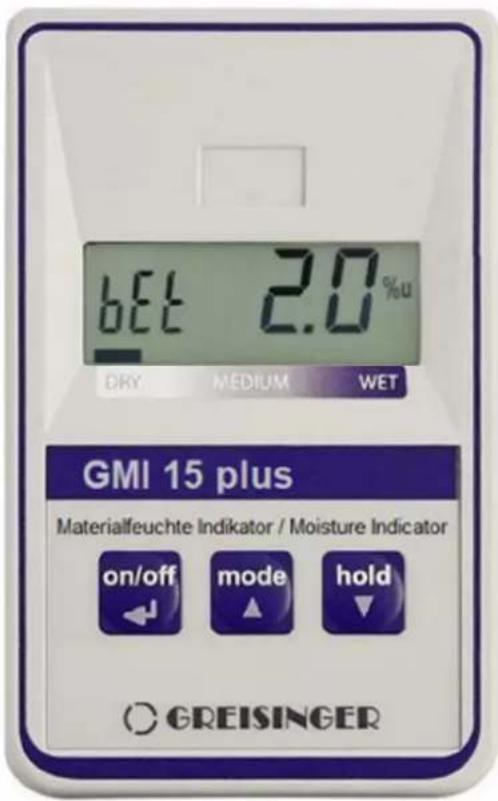 6ET 2.0% DRY MEDIUM WET GMI 15 plus Materialfeuchte Indikator / Moisture Indicator on/off mode hold GREISINGER