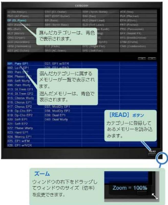 ROLAND SRX ELECTRIC PIANO - [CATEGORY] ボタンをクリックします。 - 1