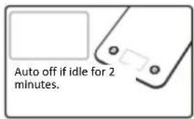 Auto off if idle for 2 minutes.