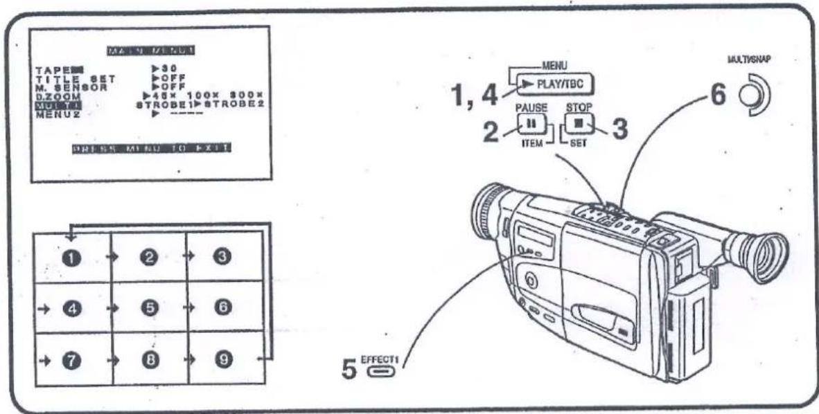 PANASONIC NV-RX67E - A többszörös kép funkció törlése: - 1