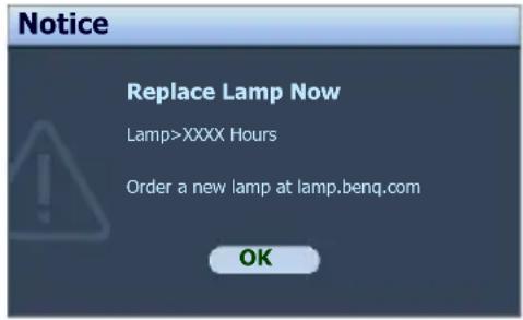 BENQ MX763 - Timing of replacing the lamp - 4